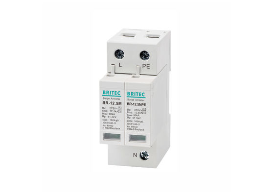 Sınıf B + C Şimşek Değişim Koruyucu 12.5kA Iimp 275V AC T1 + T2 Değişim Koruyucu SPD